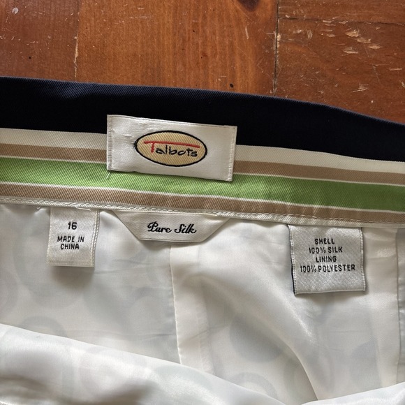 Talbots Vintage Pure Silk Floral Skirt Y2K Geometric Wrap  Lined Size 16 - Picture 2 of 4